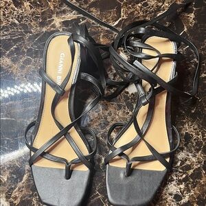 Gianni Bini Elegant Black Lace-Up Heels